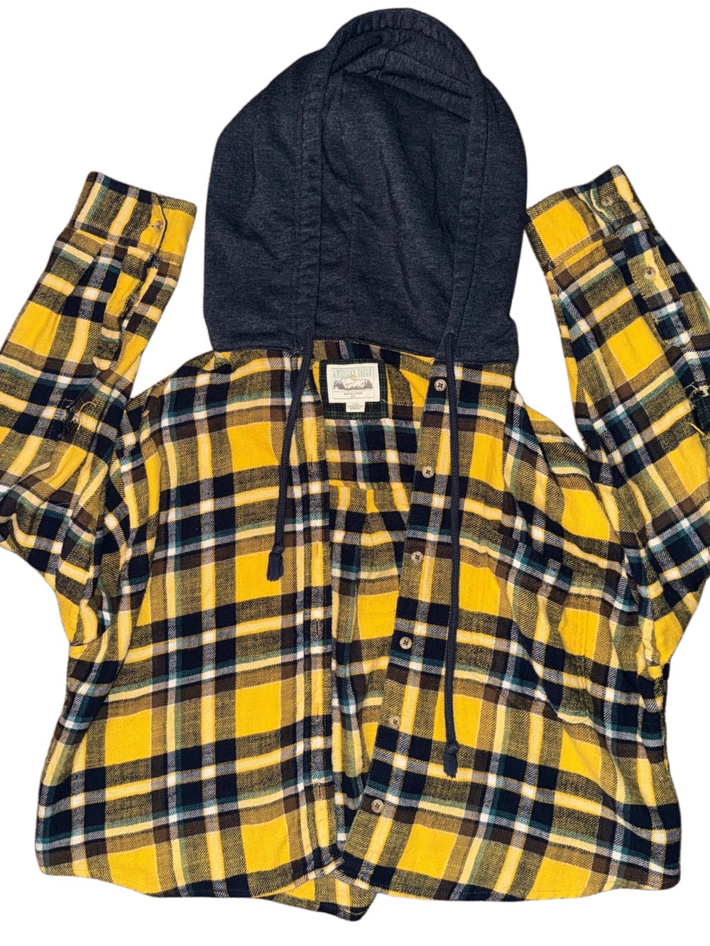 Women’s American Eagle Plaid Flannel Hoodie
